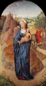 Hans Memling Painting - Virgin and Child in a Landscape Rothschild Netherlandish Hans Memling